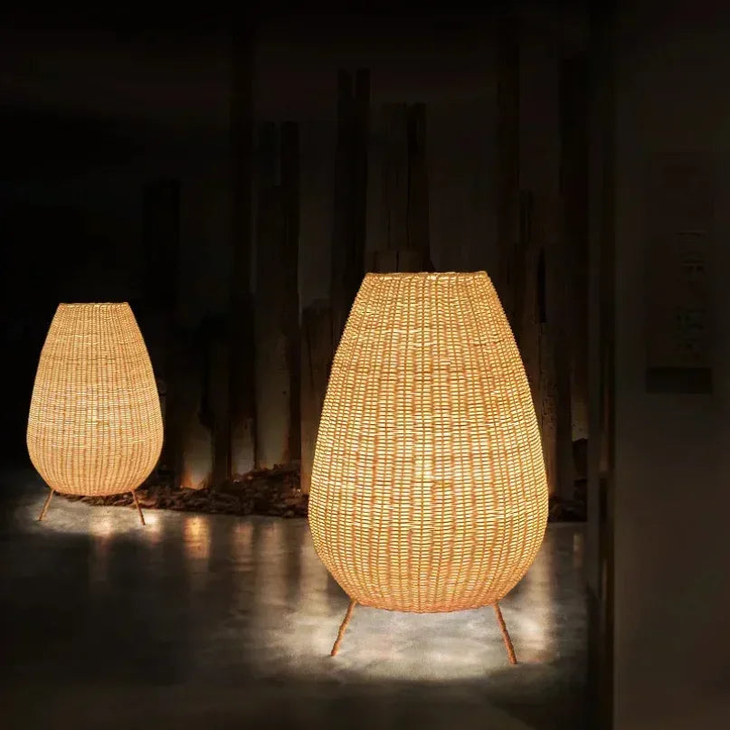 Uma rattan floor lamp