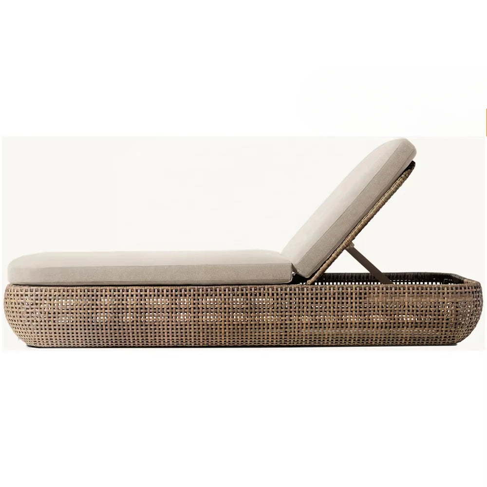 Kayu Rattan Natural Wood Sun Lounger