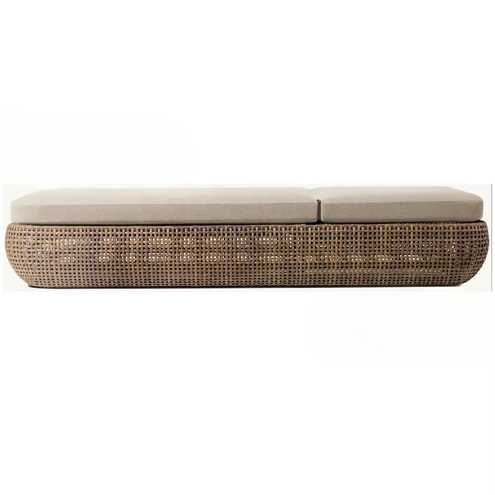 Kayu Rattan Natural Wood Sun Lounger