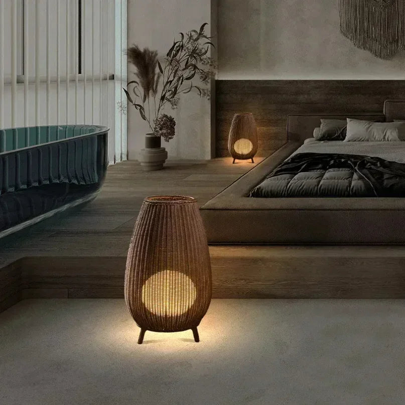 Uma rattan floor lamp